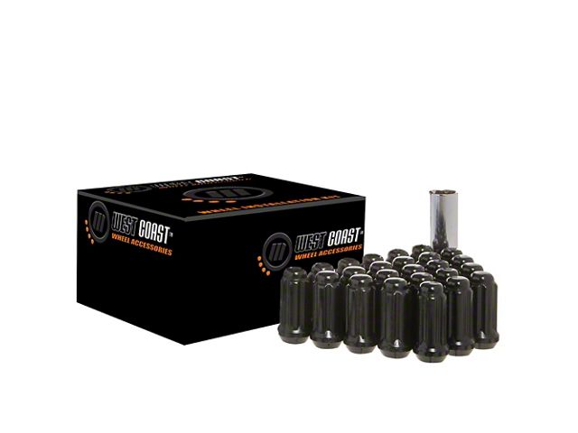 Black Acorn Spline Lug Nuts; M14x1.5; Set of 24 (23-24 Canyon)