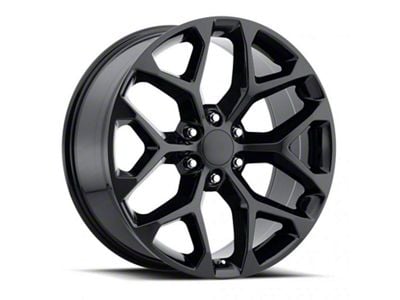 Chevy Snowflake Replica Gloss Black 6-Lug Wheel; 20x9; 27mm Offset (23-25 Canyon)