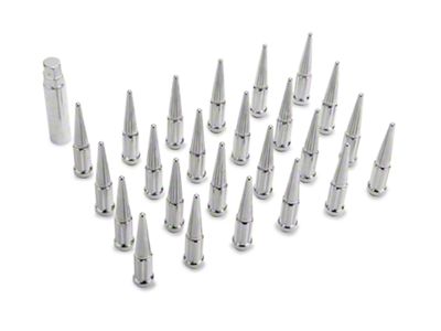 Chrome Spike Lug Nut Kit; 14mm x 1.5; Set of 24 (15-25 Canyon)