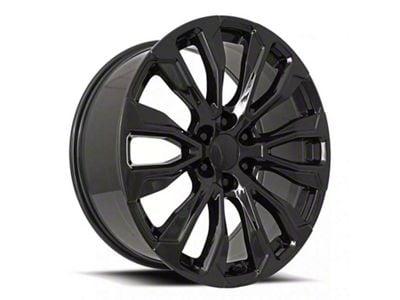 Denali 12-Spoke Replica Gloss Black 6-Lug Wheel; 22x9; 28mm Offset (23-25 Canyon)