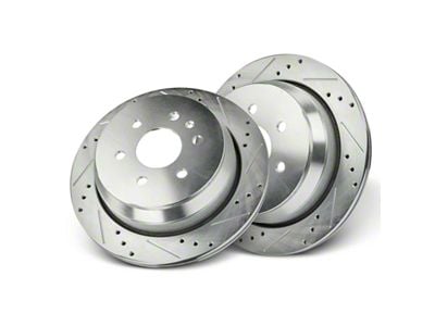 Drilled and Slotted 6-Lug Rotors; Rear Pair (15-22 Canyon)