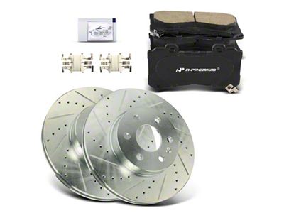 Drilled and Slotted 6-Lug Brake Rotor and Pad Kit; Front (15-20 Canyon)