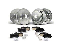 Drilled and Slotted 6-Lug Brake Rotor and Pad Kit; Front and Rear (15-20 Canyon)