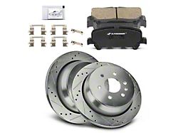 Drilled and Slotted 6-Lug Brake Rotor and Pad Kit; Rear (15-20 Canyon)