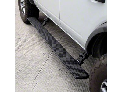 Go Rhino E-BOARD E1 Electric Running Boards; Protective Bedliner Coating (15-22 Canyon Crew Cab)