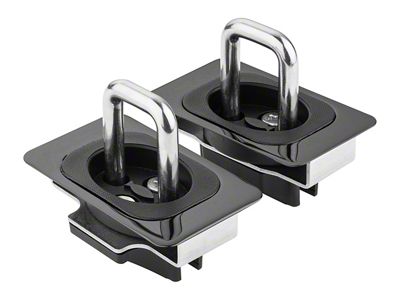 Flush Fit Retractable Tie Down Anchors; Front Only; Gunmetal; Set of Two (15-25 Canyon w/ Rail Cap Trim)