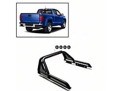 Gladiator Roll Bar with 5.30-Inch Black Round Flood LED Lights; Black (15-25 Canyon)