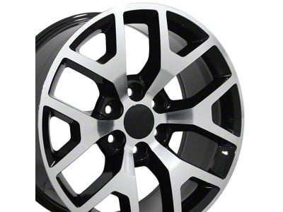 Honeycomb Style Black Machined 6-Lug Wheel; 22x9; 31mm Offset (23-25 Canyon)