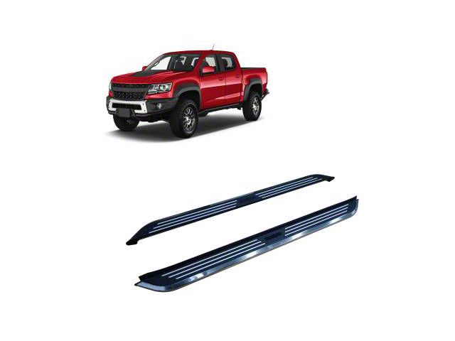 Pinnacle Running Boards; Black and Silver (15-24 Canyon Crew Cab)