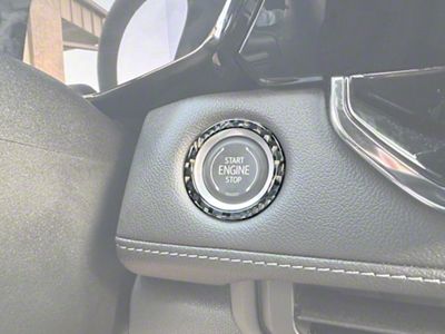 Push To Start Accent Trim; Domed Carbon Fiber (23-24 Canyon)