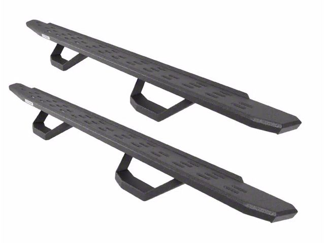 Go Rhino RB30 Running Boards with Drop Steps; Protective Bedliner Coating (15-24 Canyon Crew Cab)