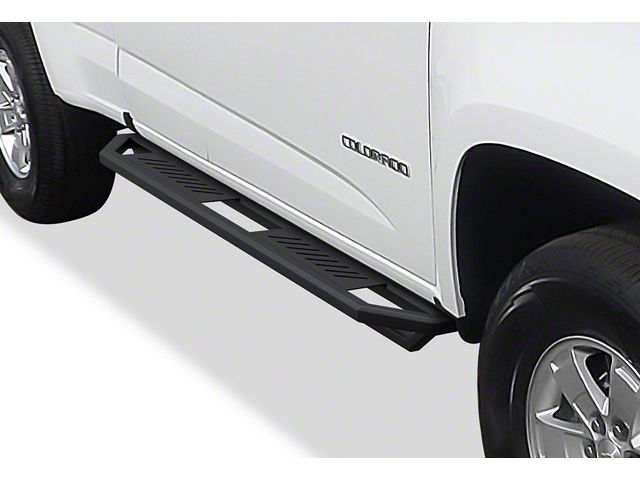 Square Tube Drop Style Nerf Side Step Bars; Matte Black (15-22 Canyon Extended Cab)