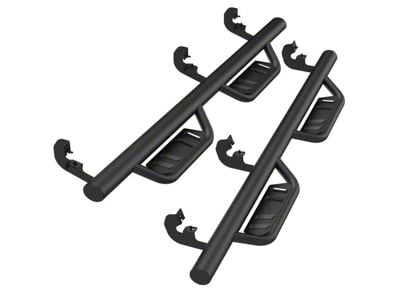 Tubular Style Drop Side Step Bars; Fine Textured Black (15-25 Canyon Crew Cab)