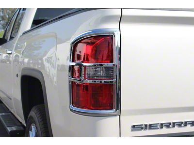 Tail Light Covers; Chrome (15-19 Sierra 2500 HD)