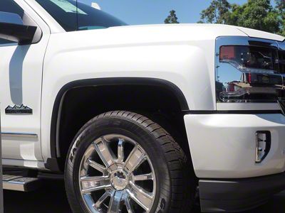 Stainless Steel Fender Trim; Matte Black (15-19 Silverado 3500 HD SRW)