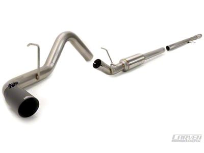 Carven Exhaust Progressive Series Single Exhaust System with Black Tip; Side Exit (10-18 4.3L Silverado 1500)