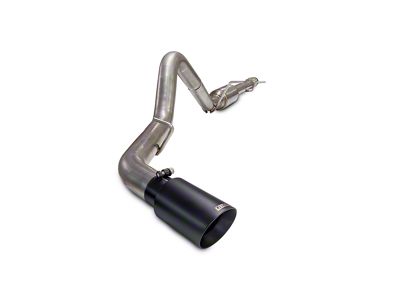 Carven Exhaust Competitor Series Single Exhaust System with Ceramic Black Tip; Side Exit (19-24 5.3L Sierra 1500 w/o Factory Dual Exhaust)