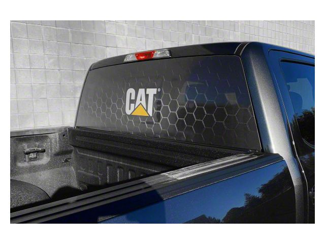 CAT Rear Window Decal; Dark Grid (Universal; Some Adaptation May Be Required)