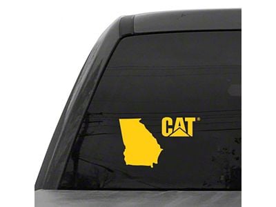 CAT 8-Inch Vinyl Decal; Yellow Georgia (Universal; Some Adaptation May Be Required)