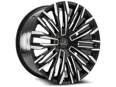 Cavallo CLV-28 Gloss Black and Machined 6-Lug Wheel; 22x9.5; 15mm Offset (23-25 Canyon)