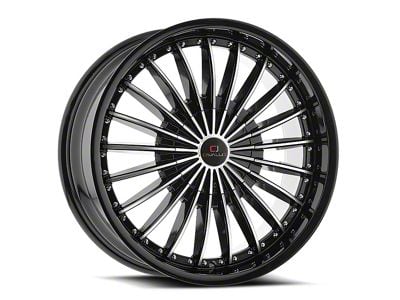 Cavallo CLV-32 Gloss Black and Machined 6-Lug Wheel; 22x9.5; 25mm Offset (23-25 Canyon)