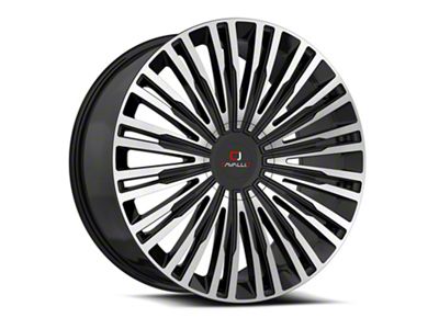 Cavallo CLV-48 Gloss Black and Machined 6-Lug Wheel; 22x9.5; 25mm Offset (23-25 Canyon)