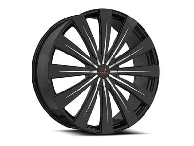 Cavallo CLV-49 Gloss Black and Machined 6-Lug Wheel; 22x9.5; 25mm Offset (23-25 Canyon)