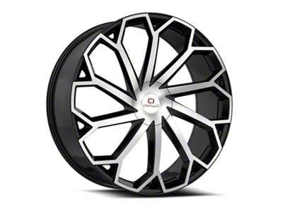 Cavallo CLV-51 Gloss Black and Machined 6-Lug Wheel; 22x9.5; 25mm Offset (23-25 Canyon)