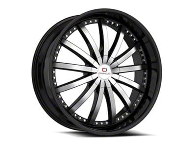 Cavallo CLV-53 Gloss Black and Machined 6-Lug Wheel; 22x9.5; 25mm Offset (23-25 Colorado)