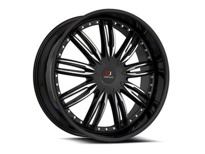 Cavallo CLV-54 Gloss Black and Machined 5-Lug Wheel; 22x8.5; 38mm Offset (87-90 Dakota)