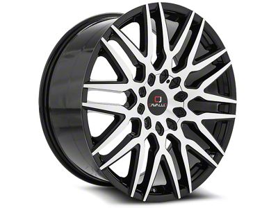 Cavallo CLV-24 Gloss Black and Machined 6-Lug Wheel; 22x9.5; 25mm Offset (21-24 F-150)