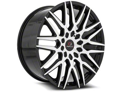 Cavallo CLV-24 Gloss Black and Machined 6-Lug Wheel; 22x9.5; 25mm Offset (04-08 F-150)