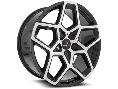 Cavallo CLV-25 Gloss Black and Machined 6-Lug Wheel; 22x9.5; 25mm Offset (21-24 F-150)