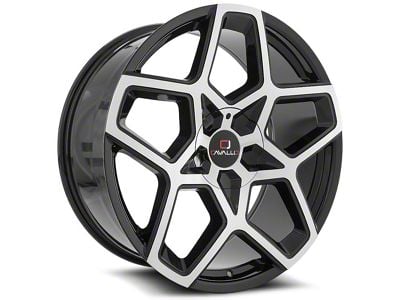 Cavallo CLV-25 Gloss Black and Machined 6-Lug Wheel; 22x9.5; 25mm Offset (04-08 F-150)