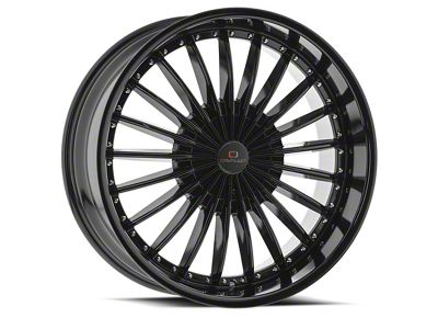 Cavallo CLV-3 Gloss Black and Machined 6-Lug Wheel; 22x9.5; 25mm Offset (21-24 F-150)