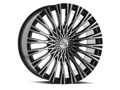 Cavallo CLV-40 Gloss Black and Machined 5-Lug Wheel; 22x9.5; 15mm Offset (02-08 RAM 1500, Excluding Mega Cab)