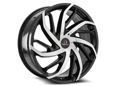 Cavallo CLV-29 Gloss Black and Machined 6-Lug Wheel; 22x9.5; 25mm Offset (15-20 Tahoe)