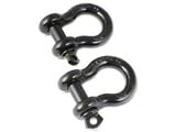 Rugged Ridge 7/8-Inch D-Ring Shackles; Black