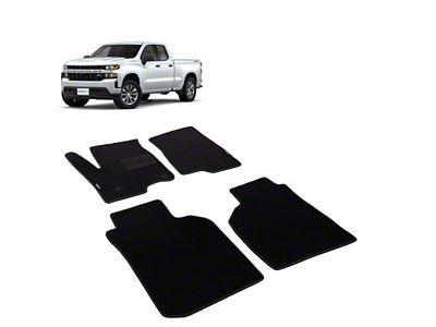Custom Fit Front and Rear Floor Liners; Black (19-24 Sierra 1500 Double Cab)