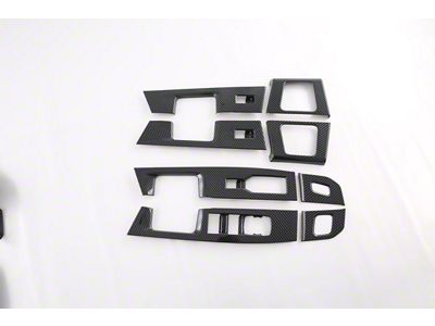 Cobra-Tek Interior Window Switch Covers; Carbon Fiber Print (21-24 F-150)