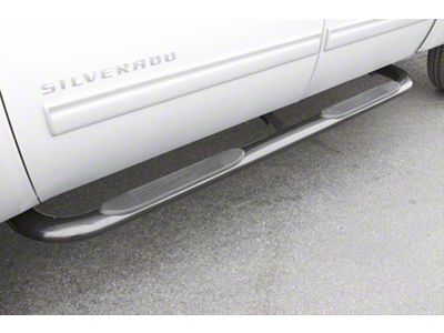 4-Inch Oval Bent Nerf Side Step Bars; Polished Stainless (15-22 Colorado Crew Cab)