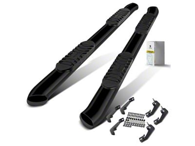 5-Inch Oval Bent Side Step Bars; Black (15-22 Colorado Extended Cab)