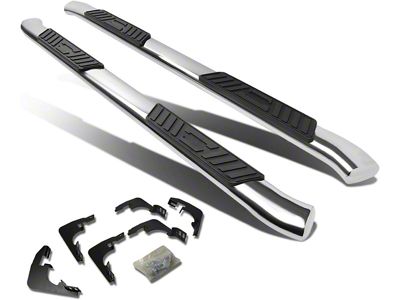 5-Inch Oval Side Step Bars; Stainless Steel (15-22 Colorado Crew Cab)