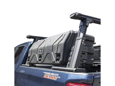 Bed Rack with Tool Box; Black (15-24 Colorado)