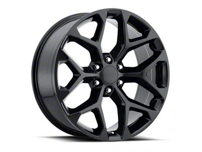 Chevy Snowflake Replica Gloss Black 6-Lug Wheel; 20x9; 27mm Offset (23-24 Colorado)