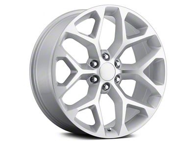 Chevy Snowflake Replica Silver Machined 6-Lug Wheel; 22x9; 24mm Offset (23-24 Colorado)
