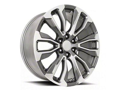 Denali 12-Spoke Replica Grey Machine Face 6-Lug Wheel; 22x9; 28mm Offset (23-24 Colorado)