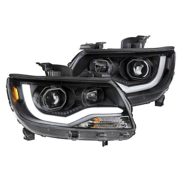 Colorado LED Bar Projector Headlights; Matte Black Housing; Clear Lens ...