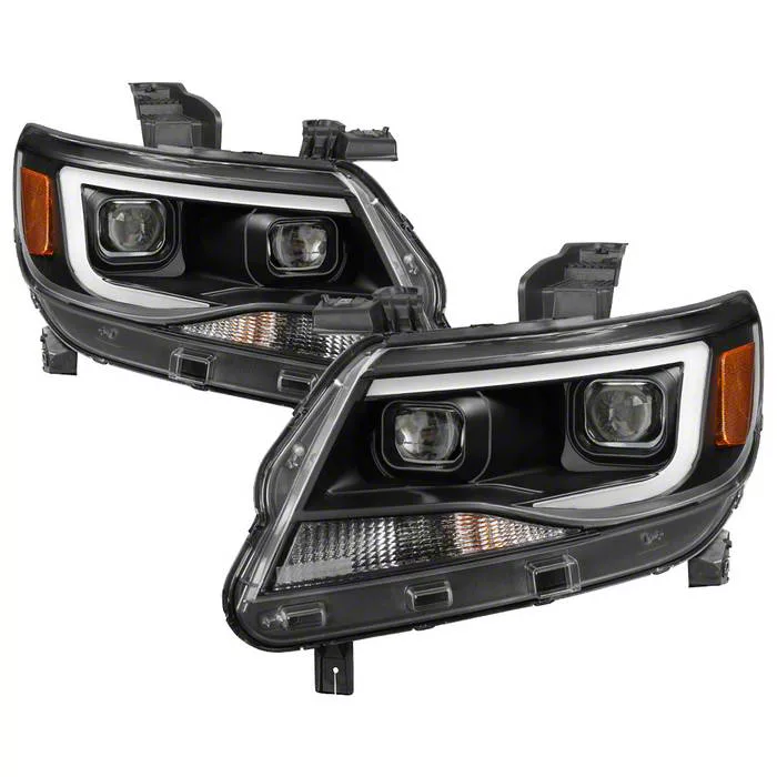 Colorado Light Bar DRL Projector Headlights; Black Housing; Clear Lens ...