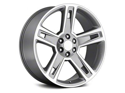 Silverado Replica Gray Machined 6-Lug Wheel; 22x9; 24mm Offset (23-24 Colorado)